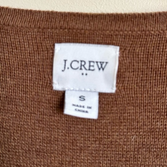 J Crew Factory small Vanessa Brown Open Cardigan Sweater Longline Office Knit - Picture 5 of 8